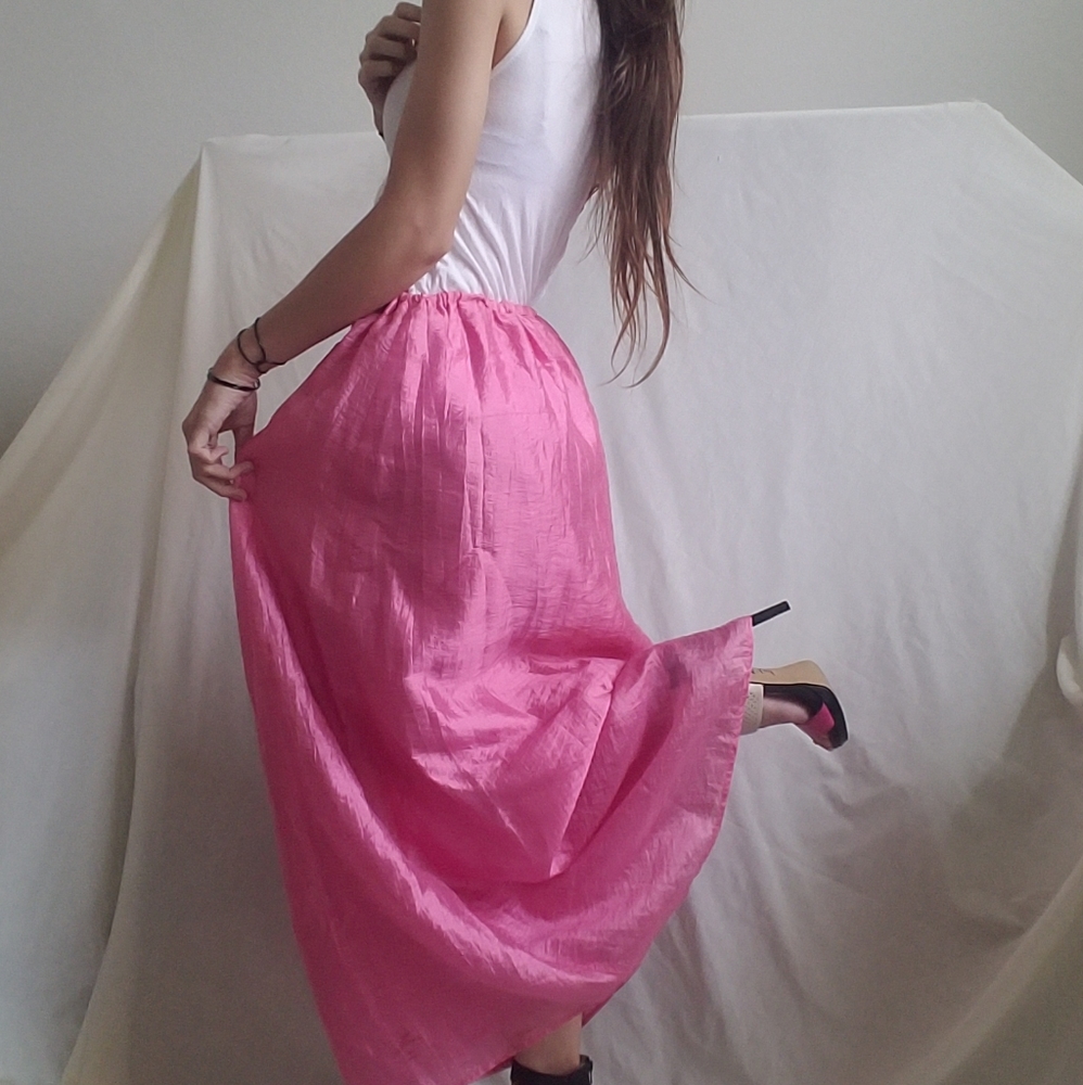 Saks Fifth Avenue Shiny Pink Maxi